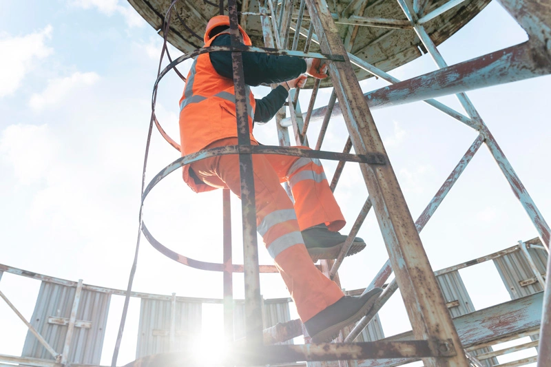 Construction worker in safety gear